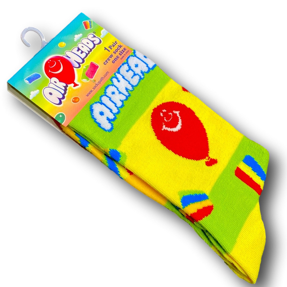 3/$20 Airheads Retro Candy Funny Novelty Crew Socks - NWT - Picture 3 of 3